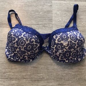 Blue and white Aerie Bra, 34C.